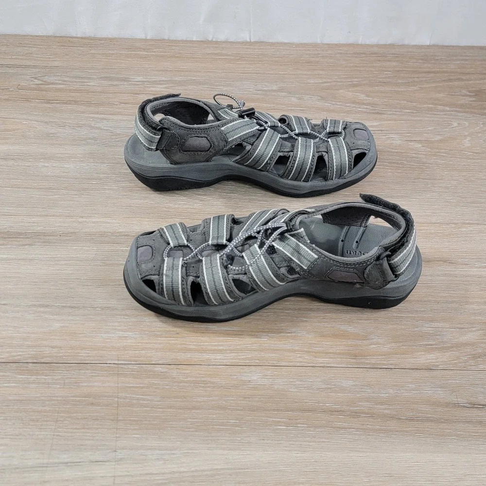 LL Bean Mens Allagash Sport Sandals Grey Closed Toe Hiking Water Shoes Size 9